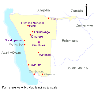 MAP OF NAMIBIA