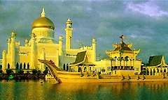 Omar Ali Saifuddien Mosque in Bandar Sri Begawan Brunei