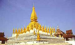 Stupa in That Luang in Vientiane