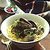 Red Curry Mussels over Noodles