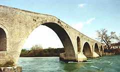 The famous old bridge of Arta in Attica