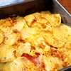 Canadian Bacon, Potato, and Swiss-Chard Gratin