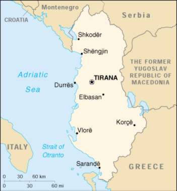 Map of Albania