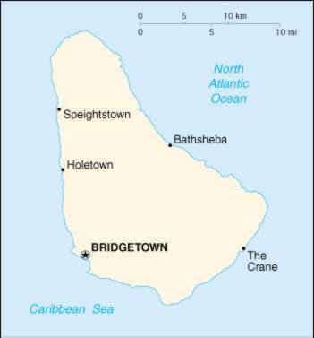 Map Of Barbados 