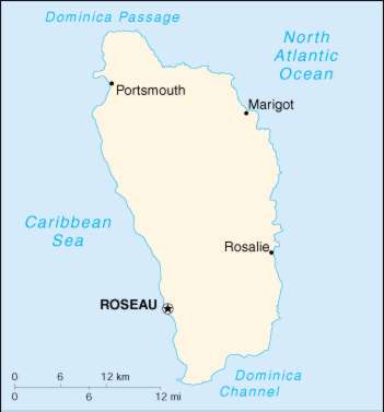 Map Of Dominica 