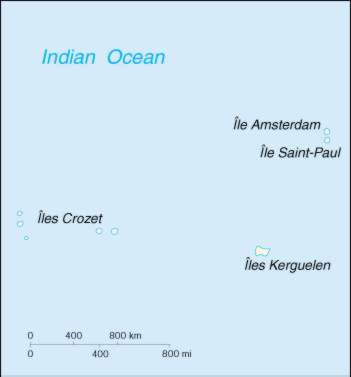 Map Of French Southern and Antarctic Lands 