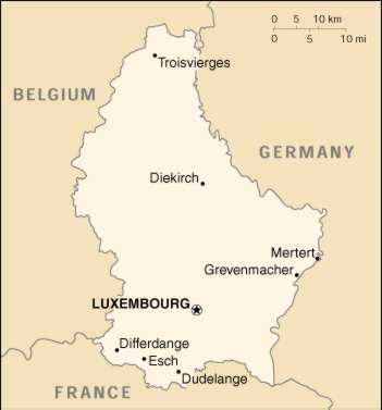 Map Of Luxembourg