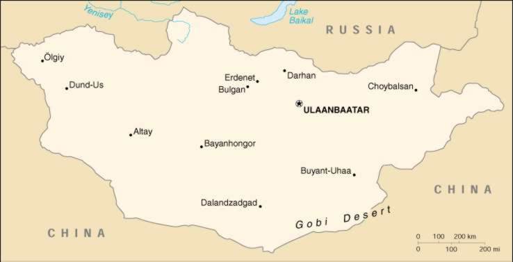 Map Of Mongolia 