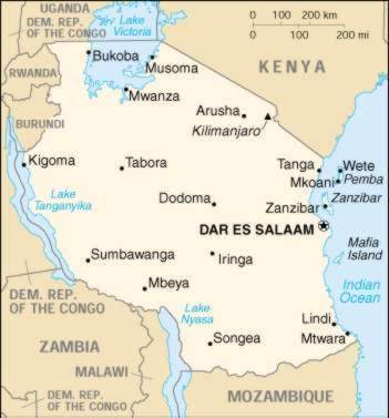 Map Of Tanzania <br>