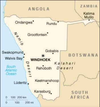 Map Of Namibia 