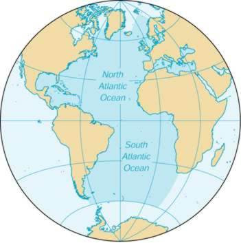 Map of Atlantic Ocean 